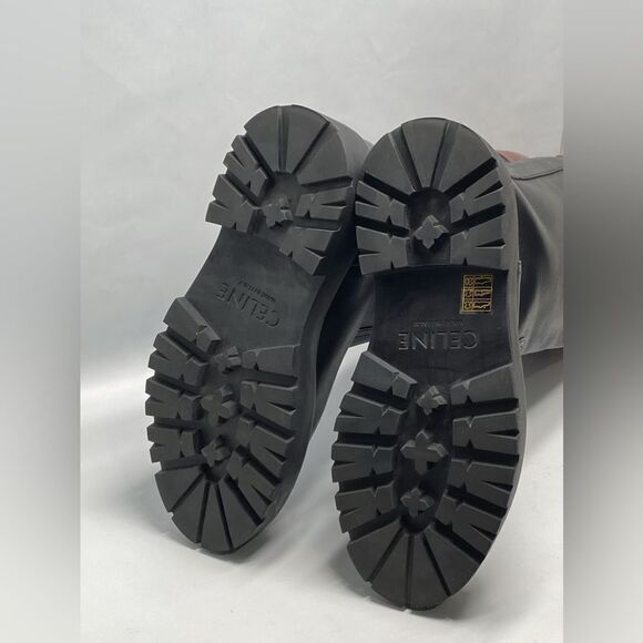 Celine Bulky High boots In Calfskin Black/Brown size 39 - Picture 12 of 13